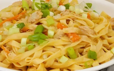 Chicken Pansit Lomi Guisado, Flat Egg Noodles Recipe