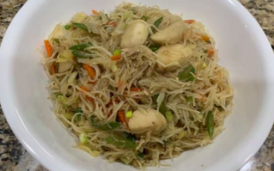 Pansit Bihon Guisado with Fish Balls