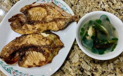 Grilled Pampano & Mussels Soup