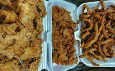 Crispy Bucheron,Chicharon Bulaklak & Chicken Isaw