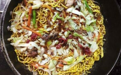 Pork Pansit Bato Guisado with Longaniza(Filipino Sausage)