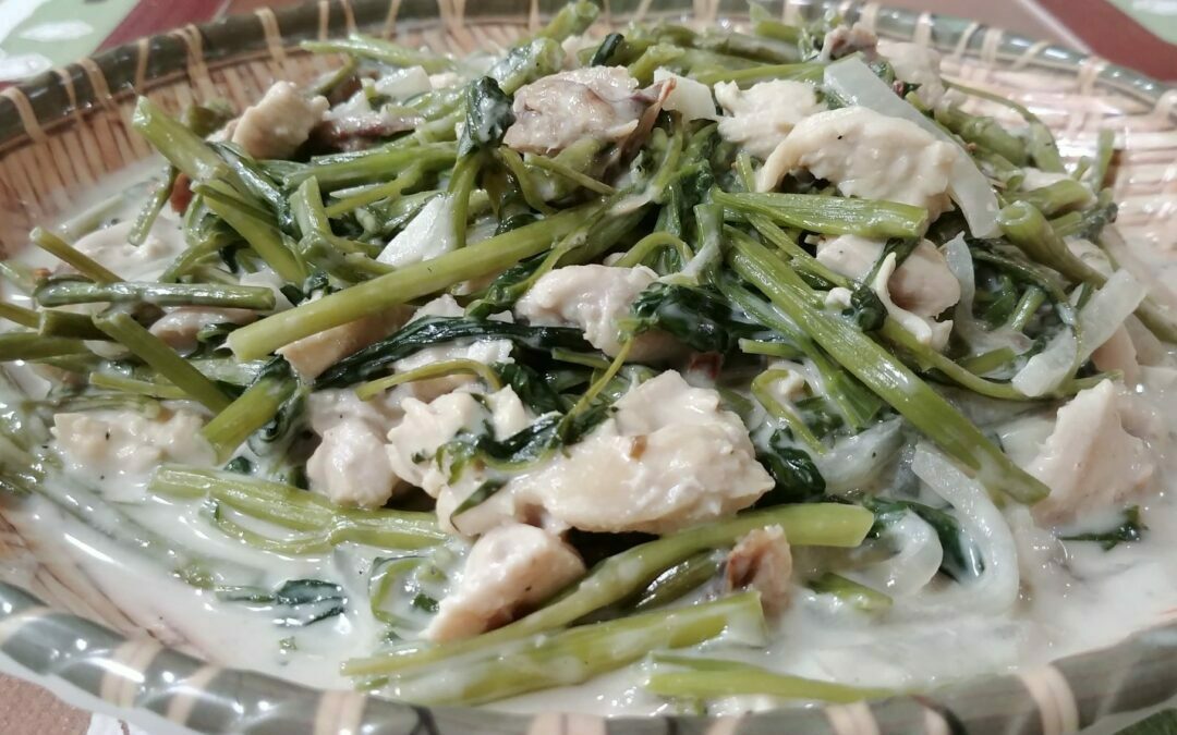 Coconut Stewed Water Spinach, Ginataang Kangkong