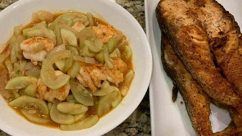 Ginisang Upo & Pritong Salmon