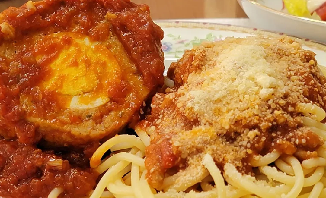 European Meatloaf with Marinara Sauce & Spaghetti Pasta
