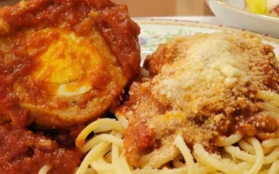 European Meatloaf with Marinara Sauce & Spaghetti Pasta